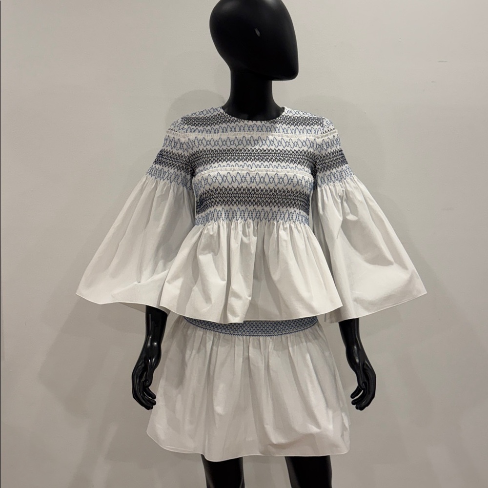 See By Chloe women set Top and Skirt White and Blue